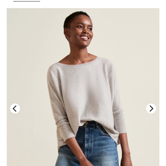 Garnet Hill Sweaters - Garnet Hill Essential Cashmere Cropped Sweater in Heathered Grey XS